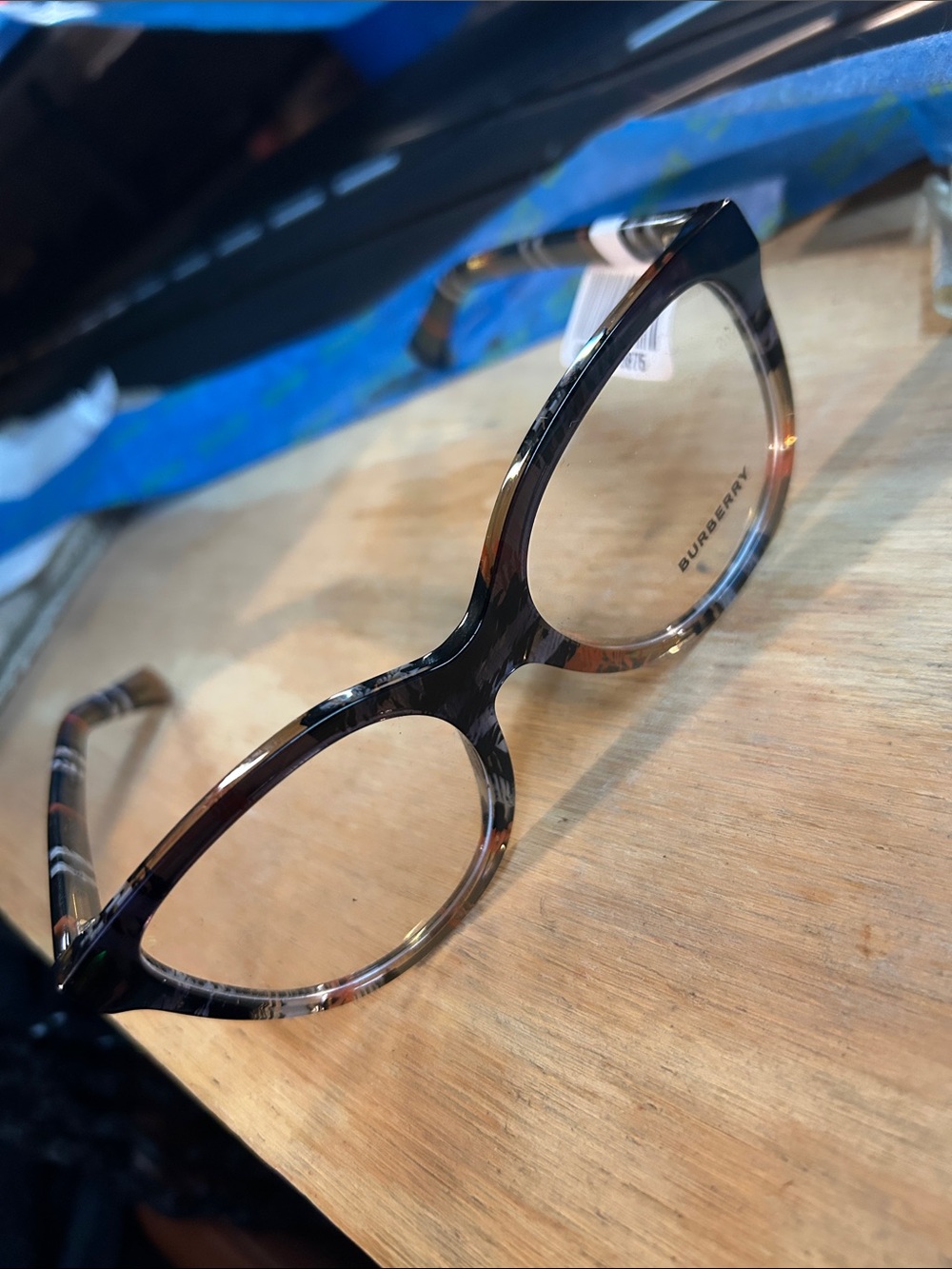 Burberry Brown Tortoiseshell Rectangular Eyeglasses